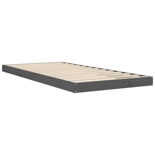 vidaXL Sängram grå 90x200 cm massiv furu Grå