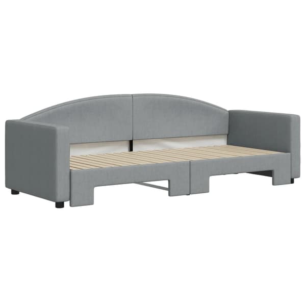 vidaXL Dagbädd utdragbar ljusgrå 80x200 cm tyg Grå