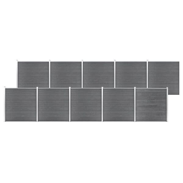vidaXL Staketpanel WPC 1737x186 cm grå grå