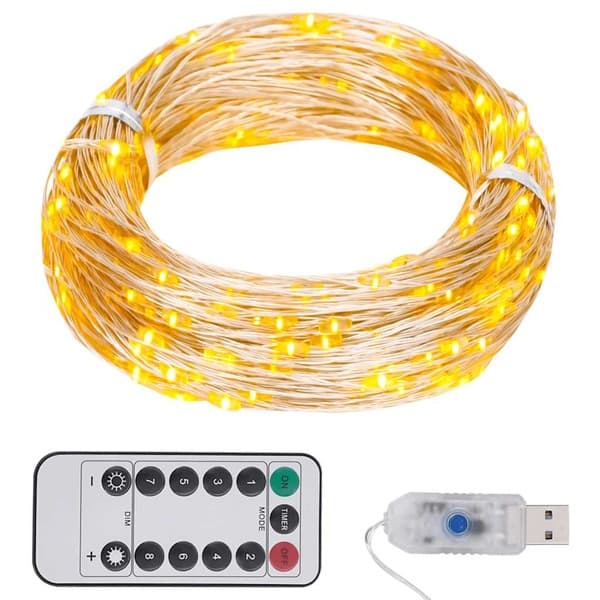 vidaXL Ljusslinga med 150 LED varmvit 15 m Vit