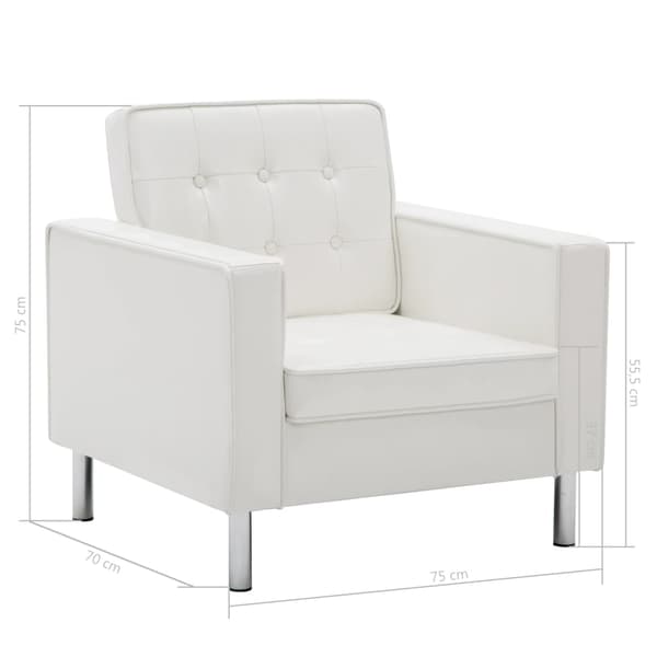 vidaXL Fåtölj vit 75x70x75 cm konstläder Vit