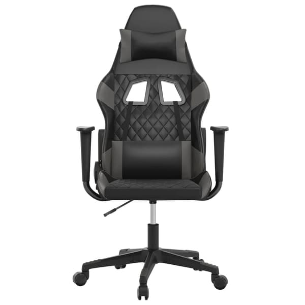 vidaXL Gamingstol svart och grå konstläder Grå