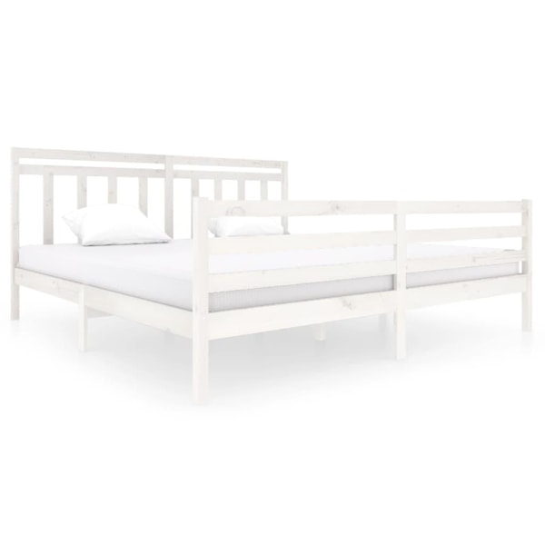 vidaXL Sängram vit massivt trä 200x200 cm Vit