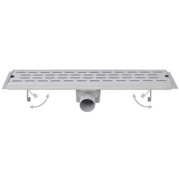 vidaXL Avlång golvbrunn 2 st rak rostfritt stål 930x140 mm