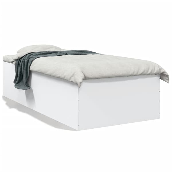vidaXL Sängram vit 100x200 cm konstruerad trä Vit