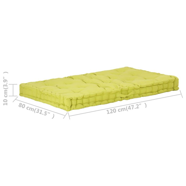 vidaXL Dyna till pallsoffa bomull 120x80x10 cm grön Grön