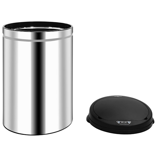 vidaXL Soptunna med automatisk sensor 30 L rostfritt stål Silver