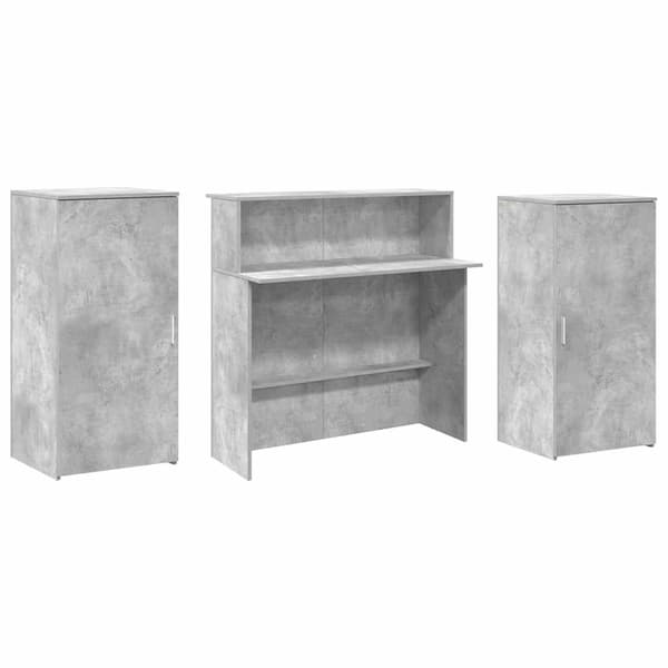 vidaXL Receptionsdisk betonggrå 200x50x103,5 cm konstruerat trä Grå