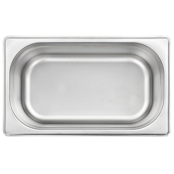 vidaXL Gastronormkantiner 8 st GN 1/4 100 mm rostfritt stål Silver