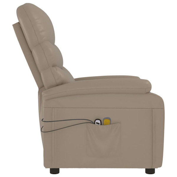vidaXL Elektrisk massagefåtölj cappuccino konstläder Brun
