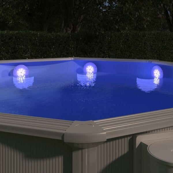 vidaXL Nedsänkbar flytande poollampa med fjärrkontroll flerfärgad Flerfärgsdesign