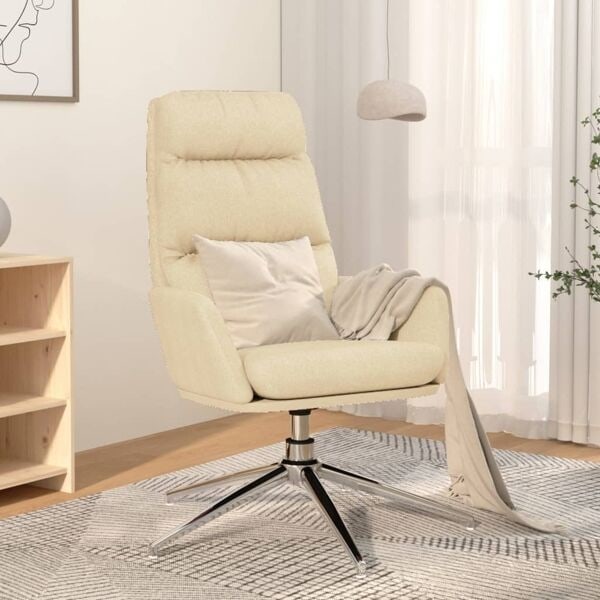 vidaXL Vilstol gräddvit tyg Creme