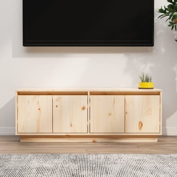 vidaXL Tv-bänk 110x34x40 cm massiv furu Brun