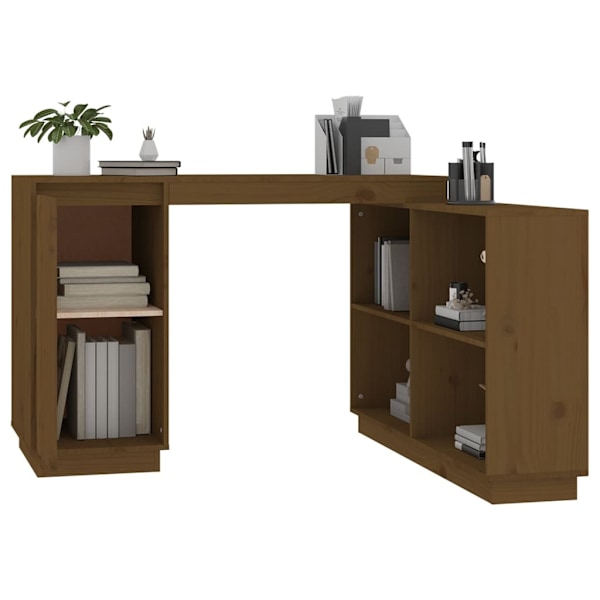 vidaXL Skrivbord honungsbrun 110x50x75 cm massiv furu Brun