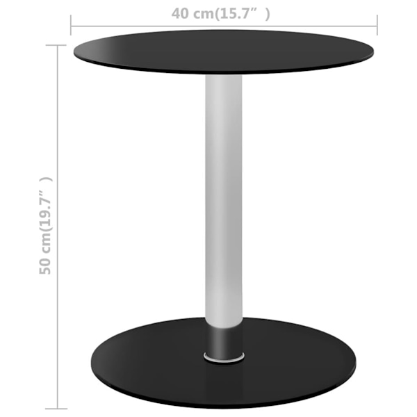 vidaXL Soffbord svart 40 cm härdat glas Svart