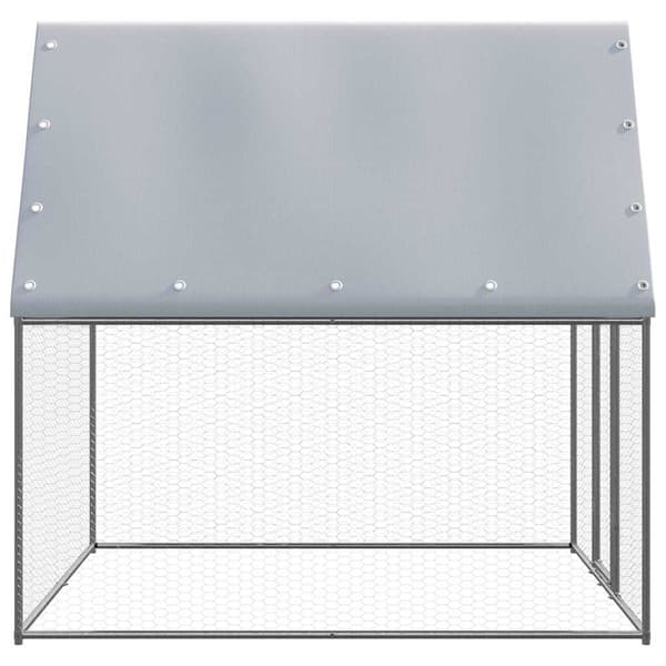 vidaXL Hönsbur silver och grå 2x2x2 m galvaniserat stål Silver
