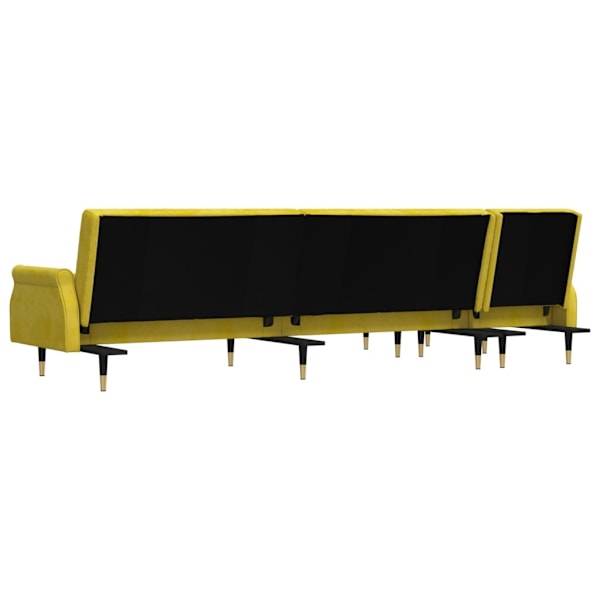 vidaXL L-formad bäddsoffa gul 271x140x70 cm sammet Gul