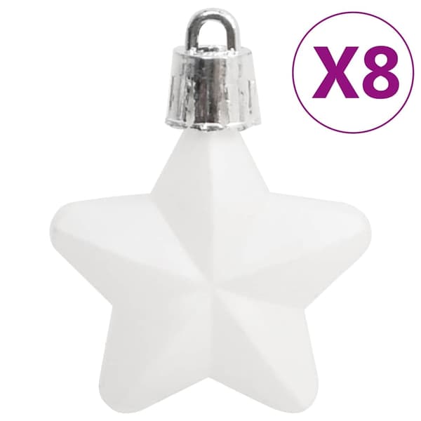 vidaXL Julgranskulor 111 delar vit polystyren Vit