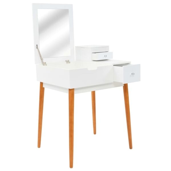 vidaXL Sminkbord med spegel MDF 60x50x86 cm Vit