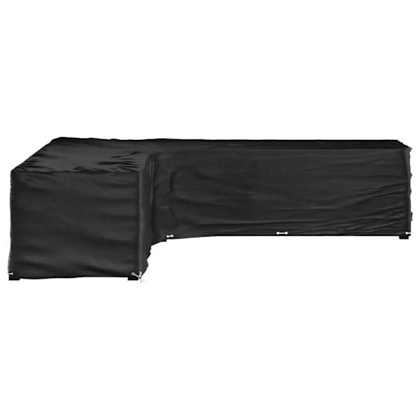 vidaXL Överdrag för utemöbler 20 ölj. 300x300x70cm L-format Svart