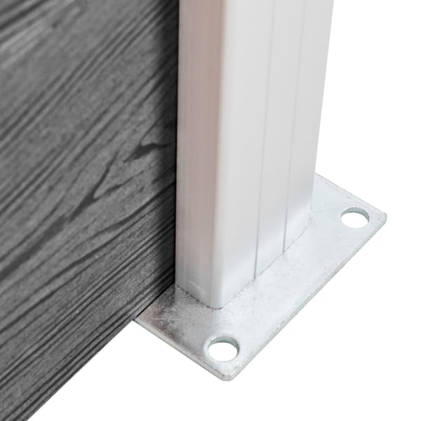 vidaXL WPC-staketpanel 10 fyrkantig + 1 vinklad 1830x186 cm grå grå