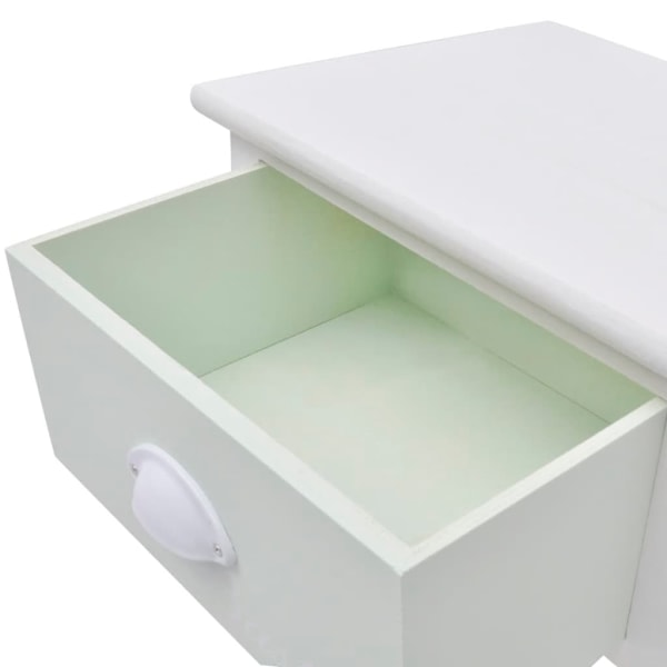 vidaXL Shabby Chic French nattduksbord trä Vit