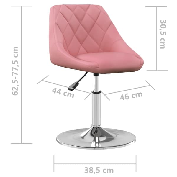 vidaXL Snurrbara matstolar 6 st rosa sammet Rosa