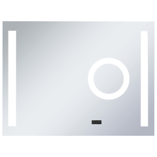vidaXL Badrumsspegel LED med touch-sensor 80x60 cm Silver