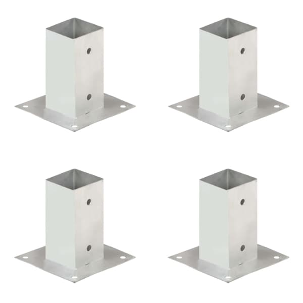 vidaXL Stolpfot 4 st galvaniserad metall 71 mm Silver
