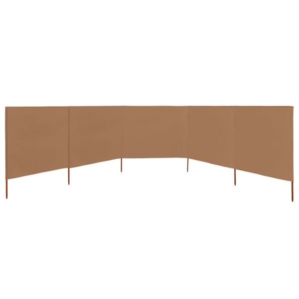 vidaXL Vindskydd 5 paneler tyg 600x80 cm taupe Taupe