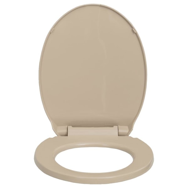 vidaXL Toalettsits mjuk stängning beige oval Beige