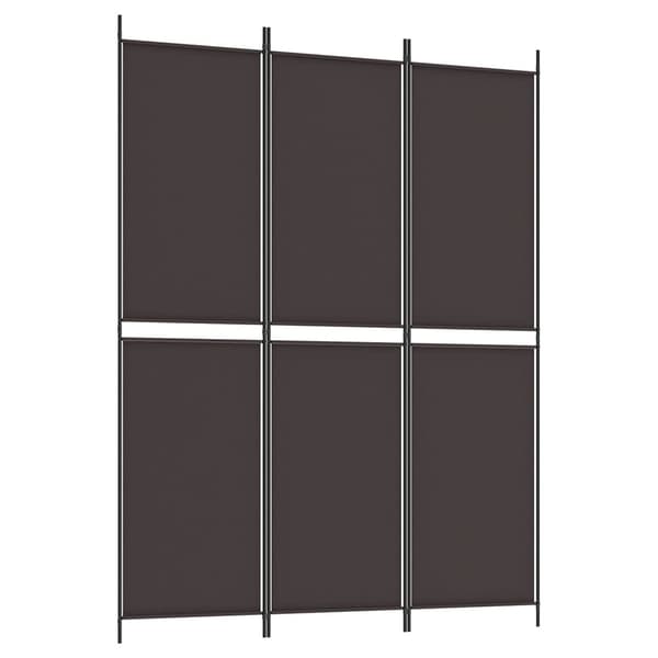 vidaXL Rumsavdelare 3 paneler 150 x 200 cm brun tyg Brun