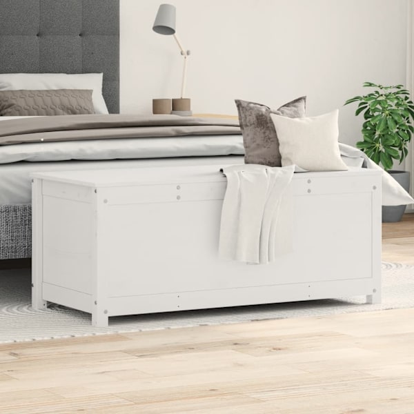 vidaXL Förvaringslåda vit 110x50x45,5 cm massiv furu Vit