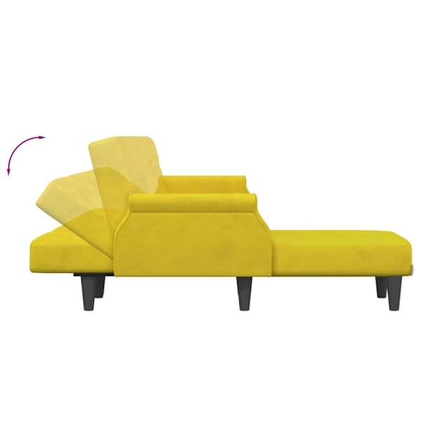 vidaXL L-formad bäddsoffa gul 271x140x70 cm sammet Gul