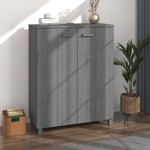 vidaXL Skoskåp mörkgrå 85x40x108 cm massiv furu grå