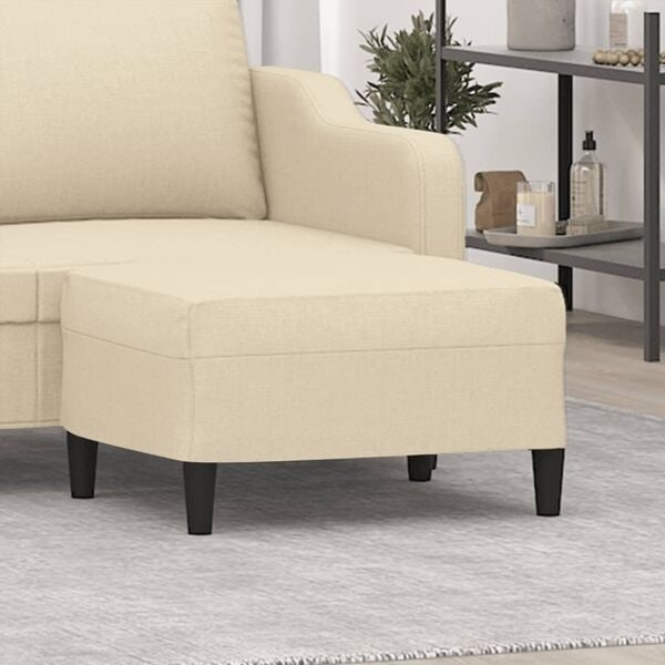 vidaXL Fotpall gräddvit 70x55x41 cm tyg Kräm