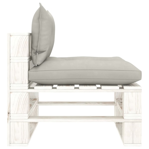 vidaXL Pallsoffa mittensektion med taupefärgade dynor trä Taupe
