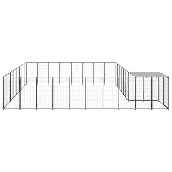 vidaXL Hundgård silver 20,57 m² stål Silver