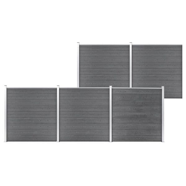 vidaXL Staketpanel WPC 872x186 cm grå grå