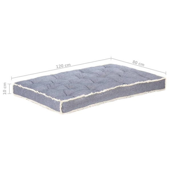 vidaXL Dyna till pallsoffa blå 120x80x10 cm Blå