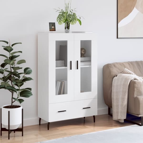 vidaXL Högskåp vit 69,5x31x115 cm konstruerat trä Vit