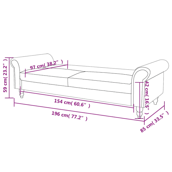 vidaXL Bäddsoffa 2-sits med armstöd konstmocka brun Brun