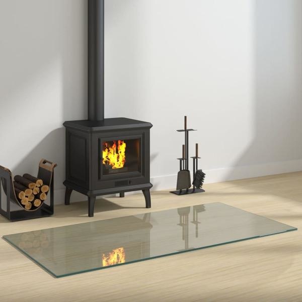 vidaXL Glasskiva för öppen spis rektangulär 120x60 cm