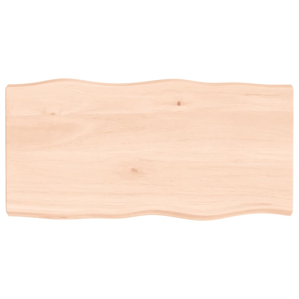 vidaXL Bordsskiva 100x50x(2-6) cm obehandlad massiv ek levande kant Brun