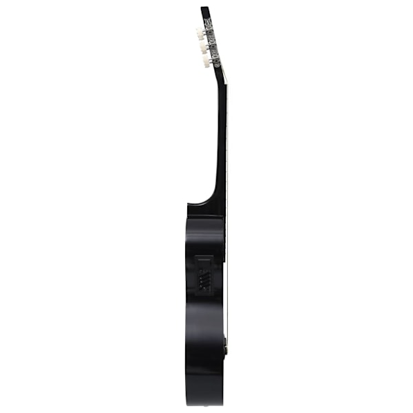 vidaXL Gitarr 12 delar med EQ-pedal 6 och strängar western svart Svart