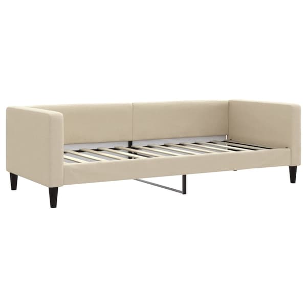 vidaXL Dagbädd utdragbar gräddvit 80x200 cm tyg Kräm