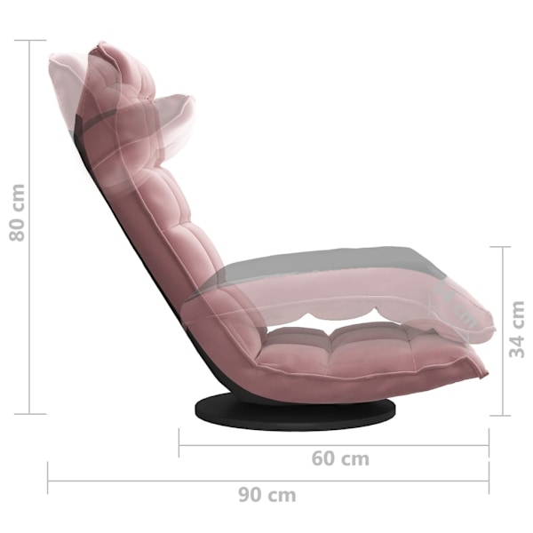vidaXL Snurrbar golvstol rosa sammet Rosa