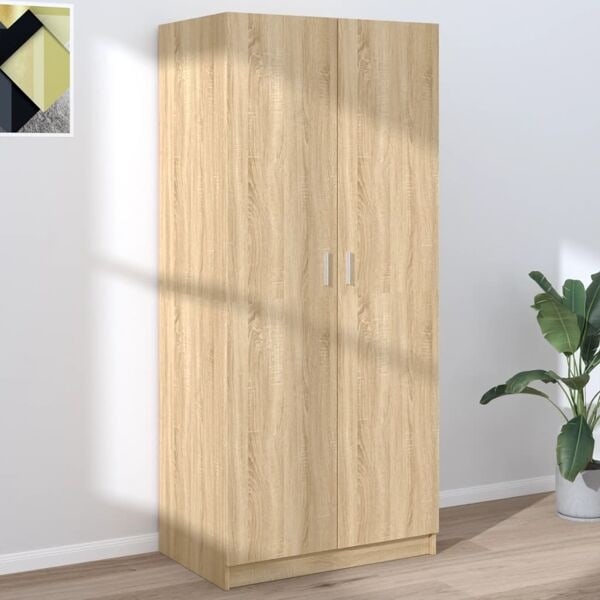 vidaXL Garderob sonoma-ek 80x52x180 cm konstruerat trä Brun