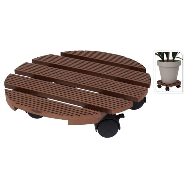 ProGarden Blomvagn rund 29 cm brun Brun