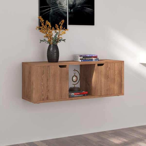 vidaXL TV-bänk brun ek 88,5x27,5x30,5 cm spånskiva Brun